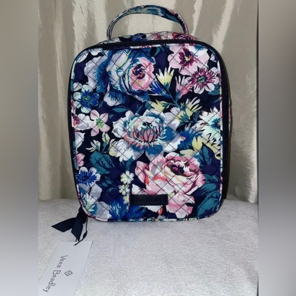 NEW Vera Bradley Quilted Insulated Lunch Bunch Zip Bag in Garden Grove🌷🌸💙 - Picture 3 of 8